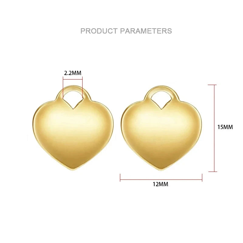 14k Gold Filled 12MM Heart Charm Drop Pendant 1/20 14kt Gold DIY Jewelry Accessories Findings