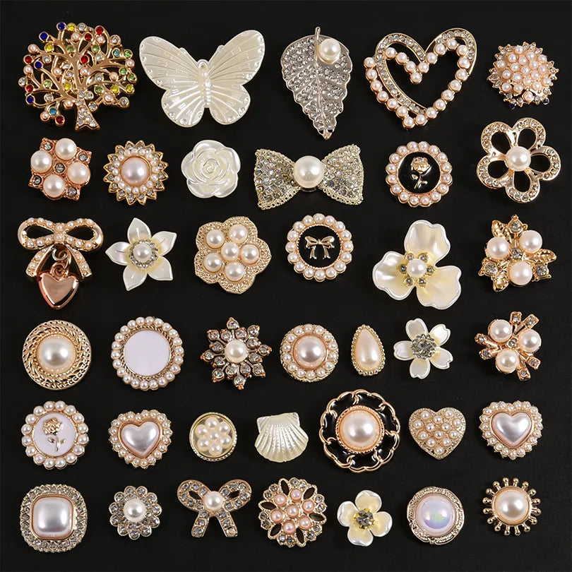 10/20/30/50pcs Random Mix ABS Pearl Charm For Jewelry Making Supplies Heart Flower Round Enamel Junk Cases Charms DIY Phone Case