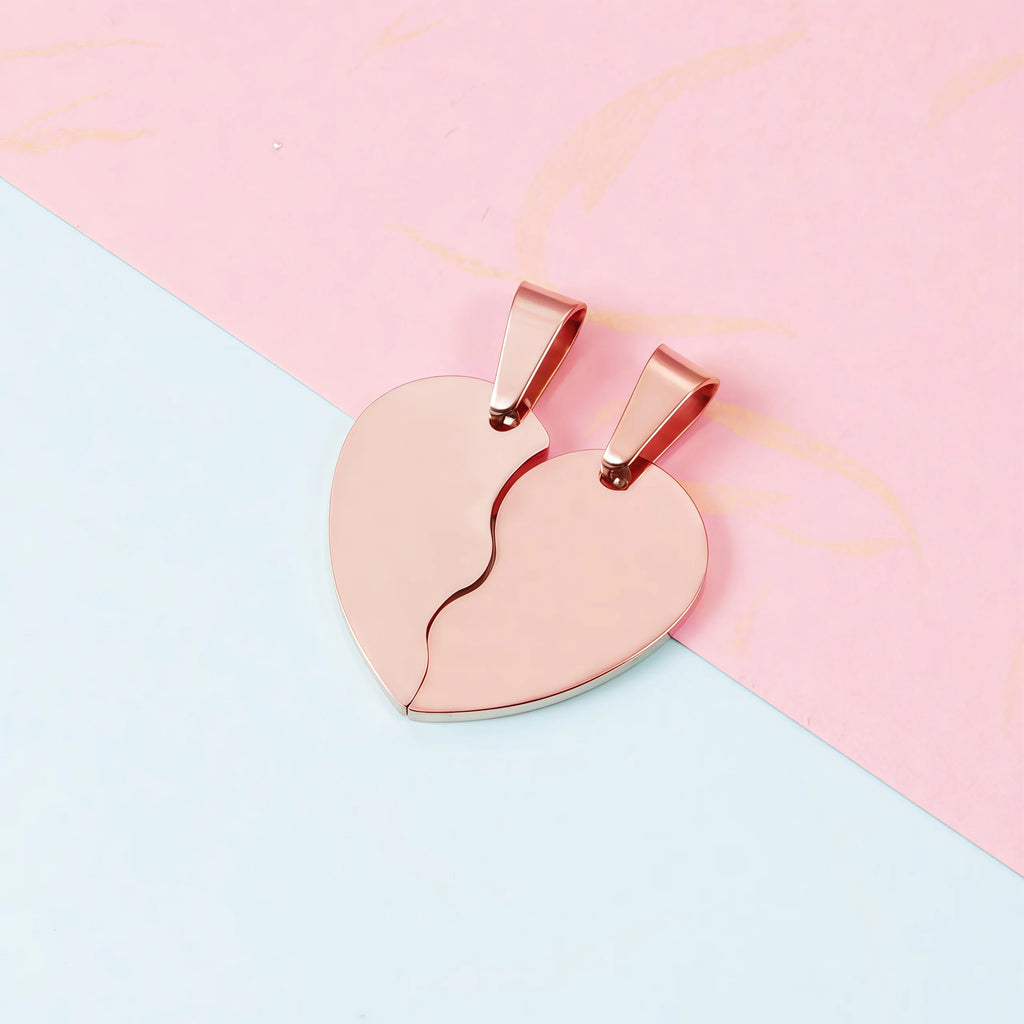 20pcs 100% Mirror Polished Stainless Steel Heart Blank Puzzle Charm Pendant Broken Heart Charm Pendants High Polished Wholesale