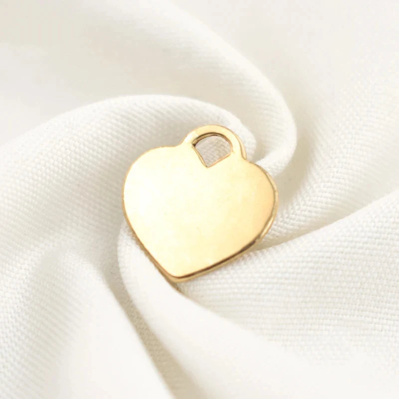 14k Gold Filled 12MM Heart Charm Drop Pendant 1/20 14kt Gold DIY Jewelry Accessories Findings